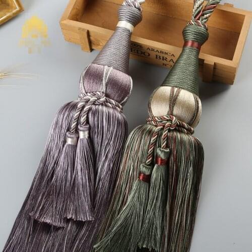 1 pair tieback simple modern hanging ball tie ball fashion buckle ball silk tassel hanging spike tie tape back N335
