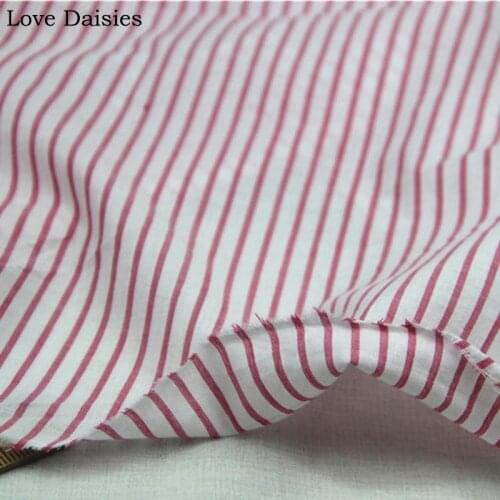 100% Cotton Yarn Dyed High Count Pink stripe Thin Textile fabric for DIY Summer Handwork baby apparel clothes shirt Dress tissue
