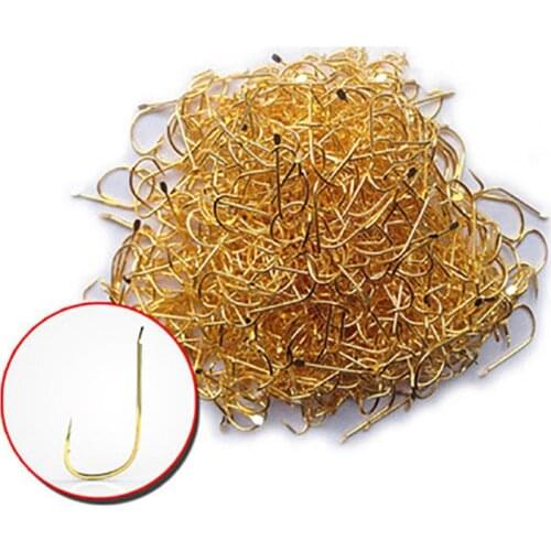 100Pcs Fish Hook Boxed with Holes Wholesale 3#-12# Fish Hook Set Barbed Carp Hooks Sea Tackle Accessories