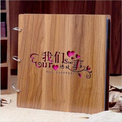 16 inch wooden DIY handmade photo album Korean paste photo album baby photo album