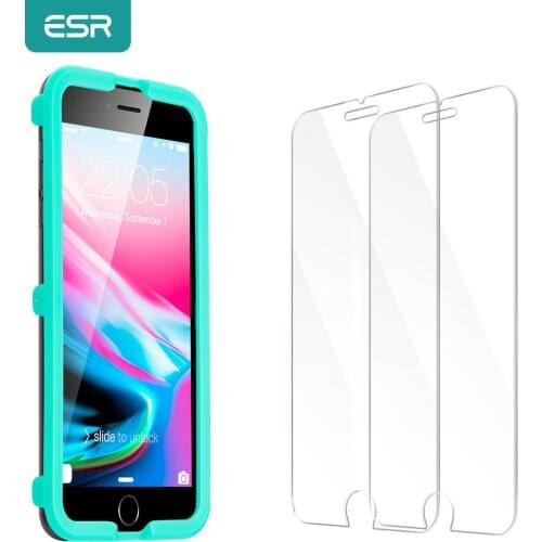 ESR 2pcs Screen Protector for iPhone XR X 11 Pro XS Max SE 8/7/6s/6 Plus Tempered Glass Protector Screen Film for iPhone 7plus