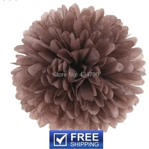 20pcs 14"(35cm) Tissue Paper Flower Balls Brown-Nursery Birthday Party Ceremony Decor Hanging Pom Poms Cheap-Choose Your Colors