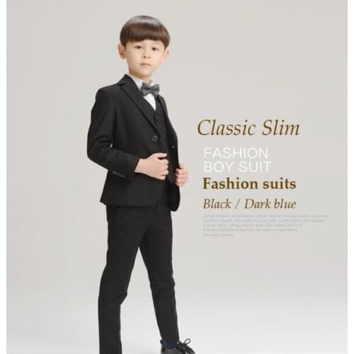 2017 New Boys Formal Suits for Weddings Brand England Style 3-14T Man Child Plaid Formal Party Tuxedos Boys Formal Suits