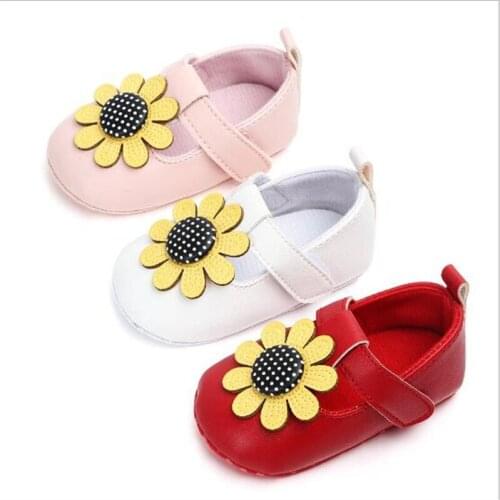 Lovely Flower Baby Shoes Spring / Autumn Infant PU First Walkers Girls Crib Shoes