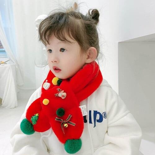 2021 Winter Christmas Gift Childrens Scarf Chioce Soft Imitation Rex Rabbit Hair Boys Girls Neckerchiefs Baby Neck Cover