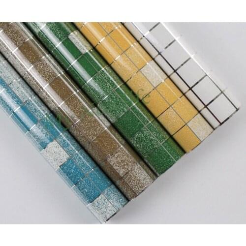 3D Tile Wall Sticker Waterproof Mosaic Self-adhensive Anti Oil Kitchen Wallpaper High Temperature Resistance Home Decor 45x500cm