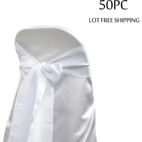 50PCS/LOT Decoration Wedding Chair Ties Satin Bow Hotel Banuqet Party Chair Bow 7"x108" Red Purple Bands Chair Sashes Wholesale
