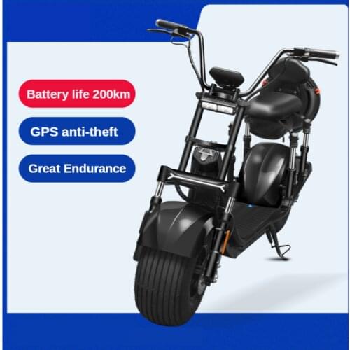 Battery Car Ride Electric Scooter Mount Motorcycle 1000 W 60 V 13.6 AH New Double Big Tire GPS Anti-theft