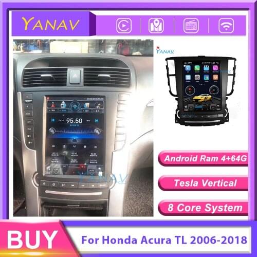 Tesla Style Car Radio GPS Navigation For Honda Acura TL 2006-2018 Multimedia DVD Player 2 Din Stereo Receiver Android System