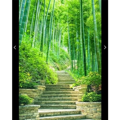 Beibehang Customize any size 3D HD Green Tree Park Marble Road Bedroom TV Background Wallpaper House Decorative Mural