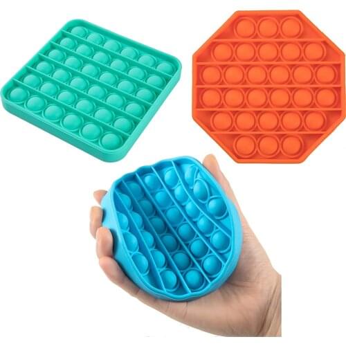 Free shipping Push pop pop Bubble Sensory Fidget Toy Stress Reliever Silicone Stress Reliever Toy For Child And Adlut