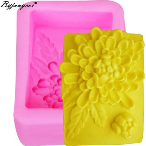 Byjunyeor S098 Daisy UV Resin Silicone Mold Fondant Chocolate Candy Crystal Epoxy Clay Plaster Concrete Candle Soap Moulds