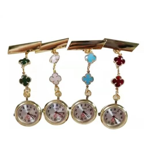 Pocket watch chainNurse watch four-leaf clover floral chain student test pocket watch fashion hanging watch