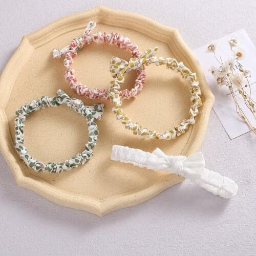Baby HeadBands for Girls Elastic Hair Band Print Bow Headband Cotton Linen Haar Accessoires Bandeau Enfant Kids Bandage