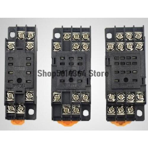 DIN Rail Mounting Plastic Relay Socket Base Holder PYF08A PYF11A PYF14A