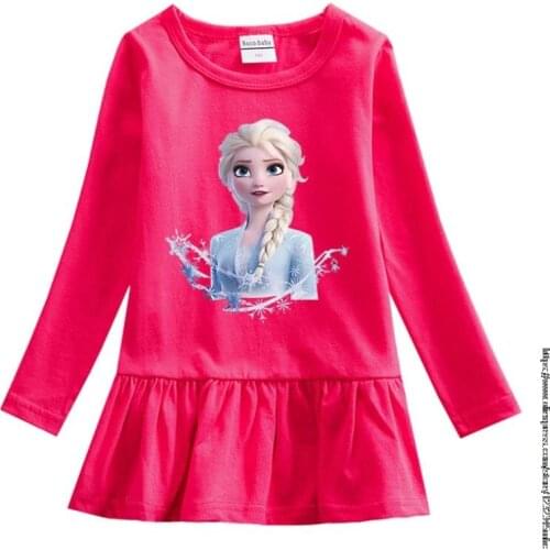 Disney Girls Dress Frozen Elsa Princess Dress Floral Appliques Girl Clothing Long Sleeve Fille Robe Patchwork Kids Dress Girls