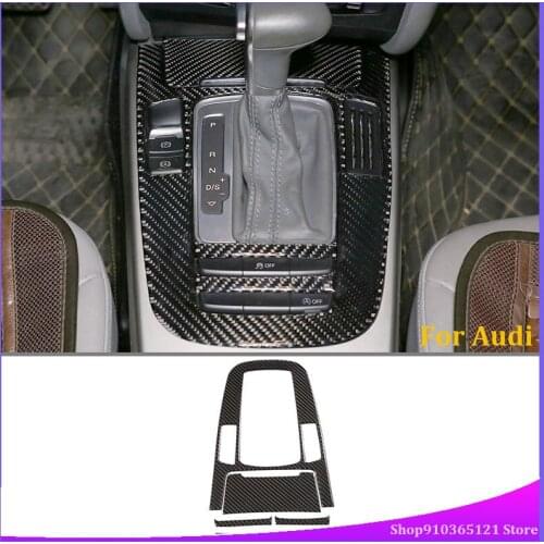For Audi A4L / A5 2013-2016 Soft Carbon Fiber Car Control Gear Shift Panel Cover Gearshift Panel Frame 3D Interior Sticker