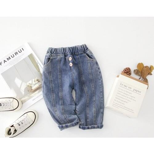 Unisex Baby Jeans Casual Korean Boy Pants Spring Autumn Trousers Denim Pants for Girls Kids Pants High Quality Toddler Pants New