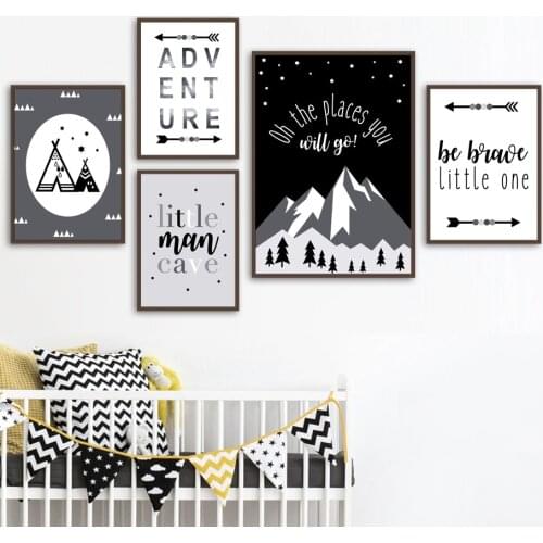 Mountain Forest Arrow Quote Nursery Wall Art Canvas Painting Nordic Posters And Prints Wall Pictures Girl Boy Kids Room Decor