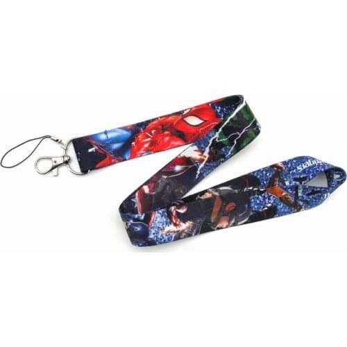 Hot Toys Anime Marvel Avengers Endgame Action Figure Iron Man Spiderman Hulk Polyester Lanyard Keys Phone Neck Strap Gifts