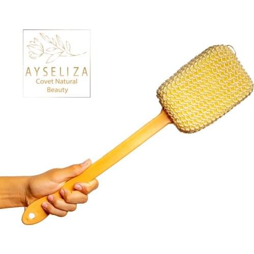 High Quality Sisal Bath Sponge With Handle By Ayseliza Exfoliating Spa Hammam Tool Scrubbing Back Removing Dead Skin Unclog Pore
