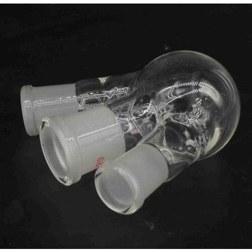 50ml 24/29 Central 19/26 Branch Joint Borosilicate Glass 3 Necks Flask Round Bottom Labware