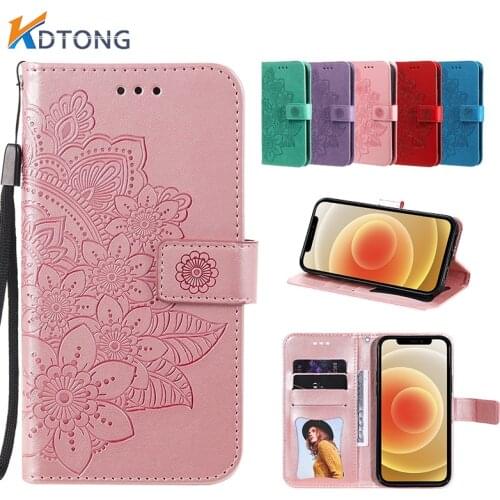 Fashion Cute Lanyard Flip Leather Case For iPhone 12 11 XS Pro Max SE 2020 Case For iPhone X XR 8 7 6 6S Plus Solid color Cover