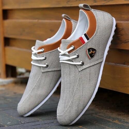 New style hot sale fashion lace-up leather mens shoes outdoor mens casual comfortable flat loafers lightweight driving shoes