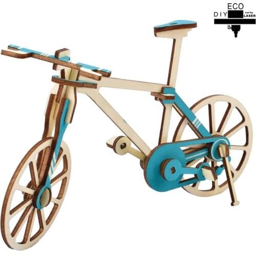 Assembly Kit DIY 3D Wooden Toys Vehicle Bicycle Model Puzzle Mini Wooden Models Toys For Children Kids Handcraft Accessories
