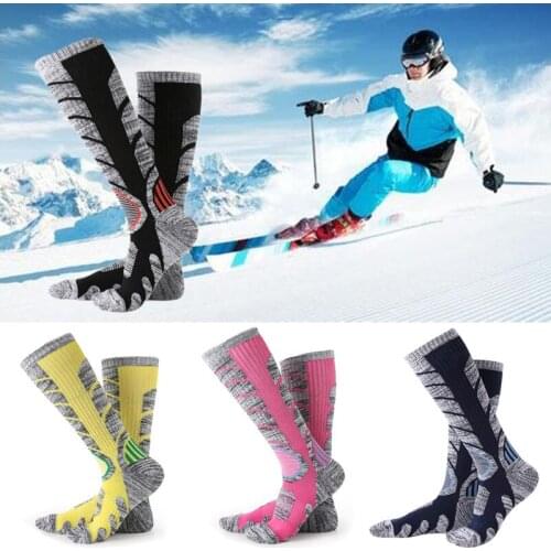 1 pair Outdoor Skiing Socks Warm Moisture-absorbing Warm Knee High Sport Socks Skiing Snowboarding Tools