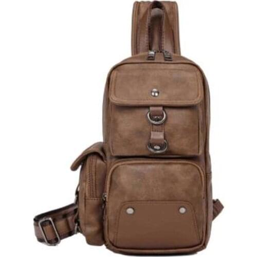 2021 New Fashion SENMEIXI Leather Crossbody Bags for Men Messenger Chest Bag Casual Bag Waterproof PU Single Shoulder Bags