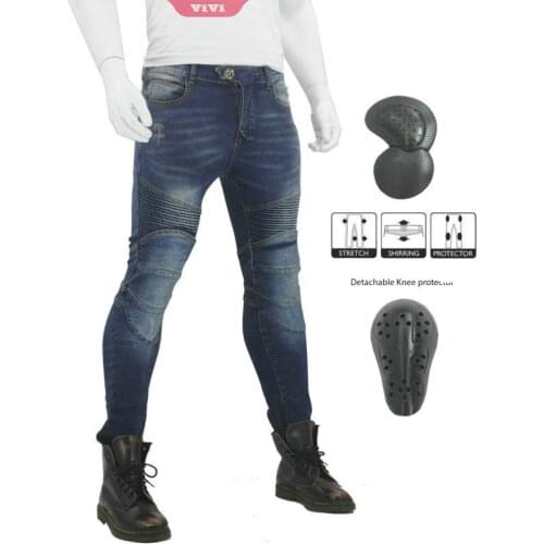 New Jeans Casual Motorcycle Mens Cross-country Outdoor Jeans cycling Pants With Softer Protective Equipment And Mesh