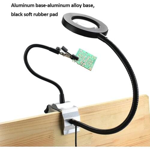 Third Arm Soldering Station USB LED Light Magnifier With 2pcs Flexible Arms Helping Hands For Repairing Welding PCB Tool