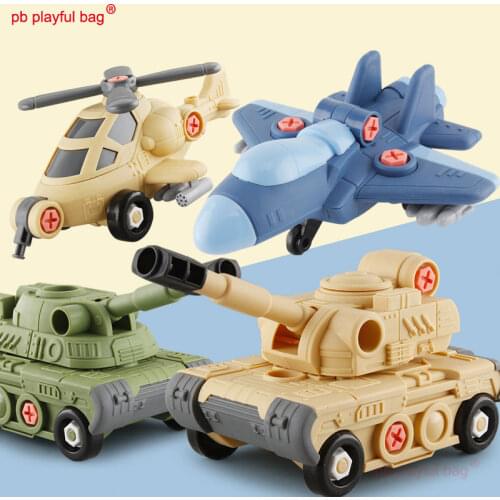 PB Playful Bag Intellectual education DIY assembled building block tank Plane car model Childrens Toys Creative gift UG119