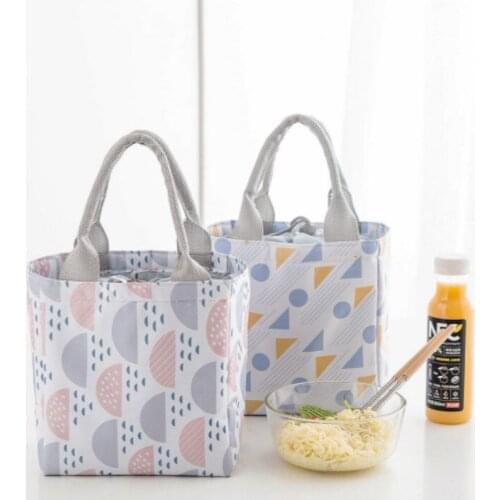 Portable Drawstring Thermal Insulated Box Tote Lunch Bag Student Food Picnic Container Cooler Bag