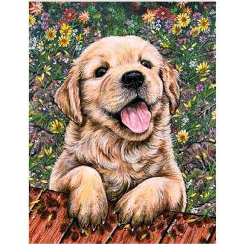 DIY 5D Diamond Mosaic dog Puppy,Picture of Rhinestones,Crystals Drawing,Full square,Diamond Embroidery Painting,Animals Series