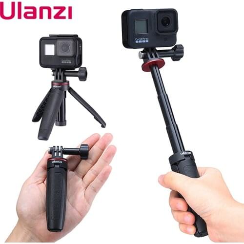Ulanzi MT-09 Extendable Selfie Stick for Gopro Portable Vlog Selife Stick Tripod Stand for Gopro Hero 8/7/6/5 Black/Gopro Max