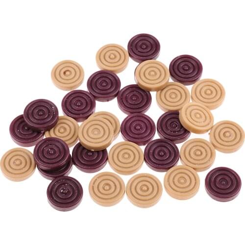32Pcs 15mm Draughts&Checkers&Backgammon Chess Pieces for Kids Carrom Board Game Indoor Learning Outdoor Camping Hiking