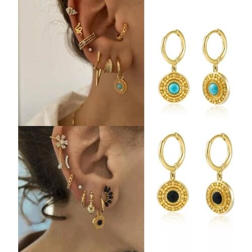 LOOXI 2021 Trend Cute Dripping Oil Earring Gold Korean INS Fruits Hoop Earrings for Women Strawberry Lemon Summer Jewerly Gifts