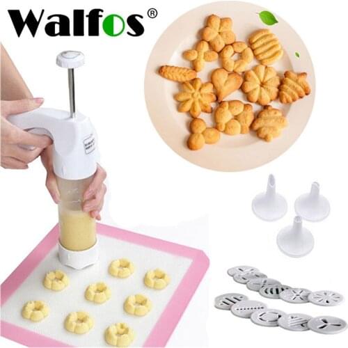 WALFOS Baking pastry Tools Cookie Mold Press Gun 12 Flower Shape + 6 Pastry Biscuit Cookie DIY Cake Cookie Making Machine