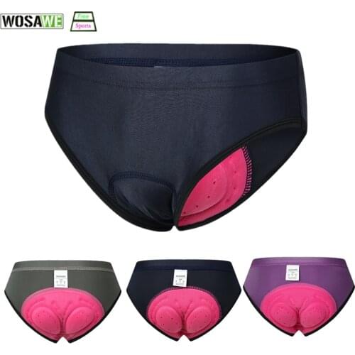 WOSAWE Womens Cycling Underwear 3D Gel Padded Triangle Shorts Bicycle Underpants Female Shorts Riding Bike Underpants S-2XL