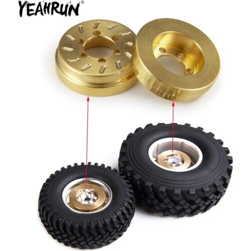 YEAHRUN 2PCS Brass 70g Internal Counterweight for Axial SCX10 90046 D90 TRX4 1/10 RC Crawler Car 1.9 inch Wheel Rims Parts