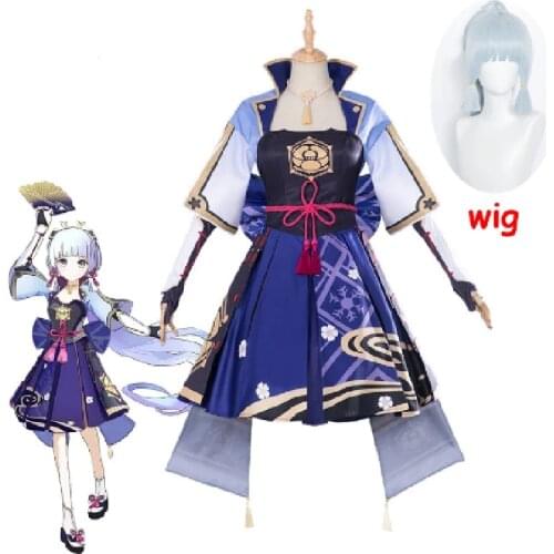 Game Genshin Impact Kamisato Ayaka Cosplay Costume Dress Halloween Party Outfit Women Uniform
