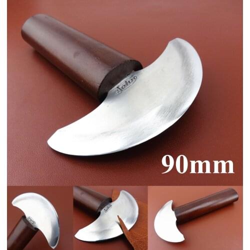 1pc 9cm Leather Craft High Speed Steel Round Head Sharp Cutting Cutter Knife Tool - Groover Skiver Beveler Awl Slicker Burnisher