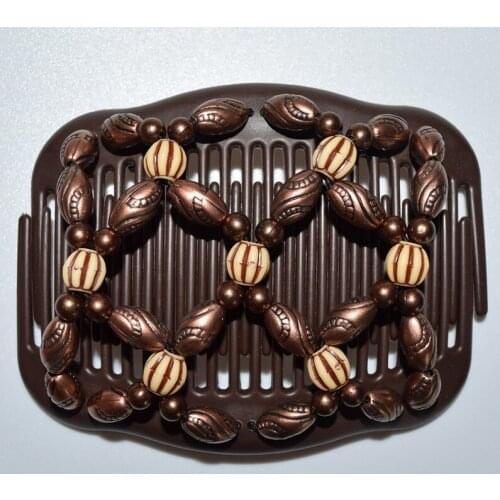 1 PCS/LOT royal pattern brown clasical beads COFFEE comb work lady hair accessory