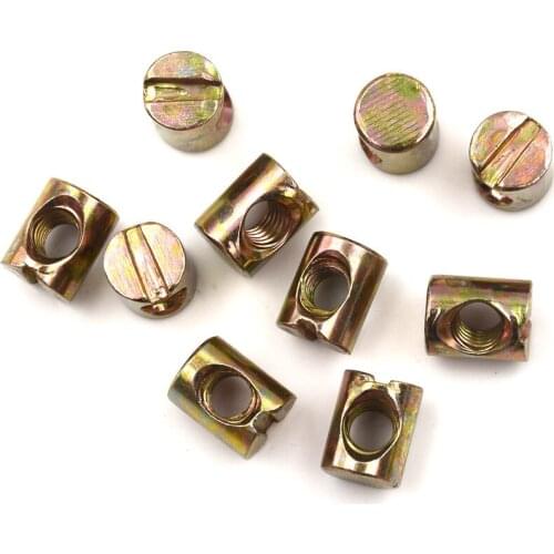 10pcs M5 Barrel Bolts Nut Cross Dowel Slotted Furniture Nut for Beds Chair Screw