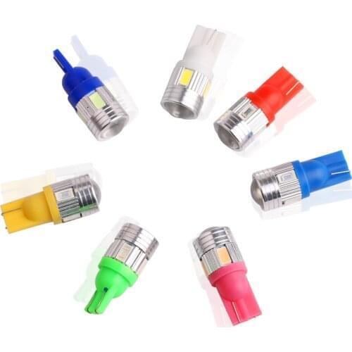 10X T10 W5W LED Bulb Turn Signal Light Wedge Side Door Clearance Lights 5630 6SMD Interior Dome Lamps License Plate Light 7000K