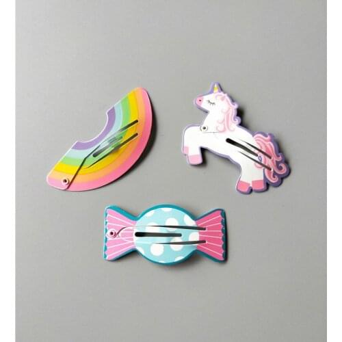 2PCS New Cute Cartoon Rainbow Candy BB Clips Hairpins Girls Hair Accessories Children Headwear Baby Hair Clips Headdress