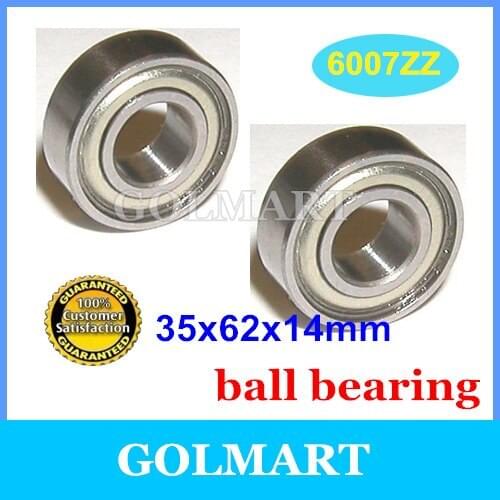 20pcs/lot metal shield 6007ZZ steel ball bearing 35x62x14 mm 6007 ZZ bearing 35mm diameter 6007 deep groove ball bearing