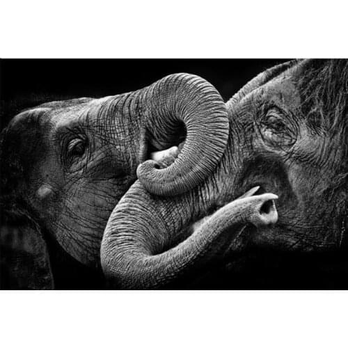3D Diamond Embroidery Cross Stitch Painting Elephant Couple Full Square/Round Diamond Painting Creative Mosaic Kits Puzzle Toys